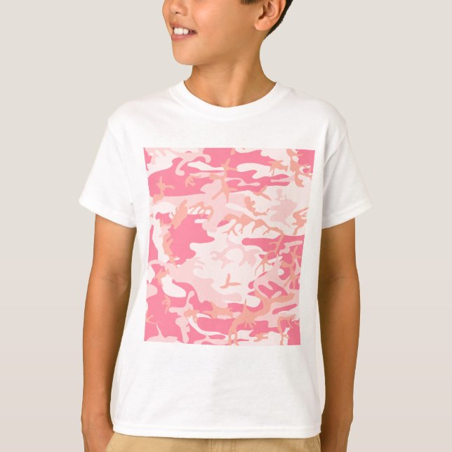 Camiseta Camo rosa - Girly Camo (Anverso)