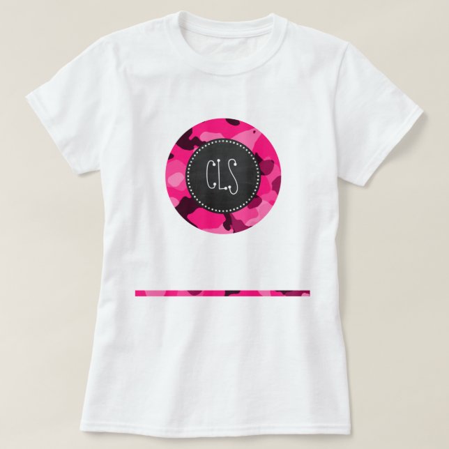 Camiseta Camo rosa profundo; aspecto de tablero de anuncios (Diseño del anverso)