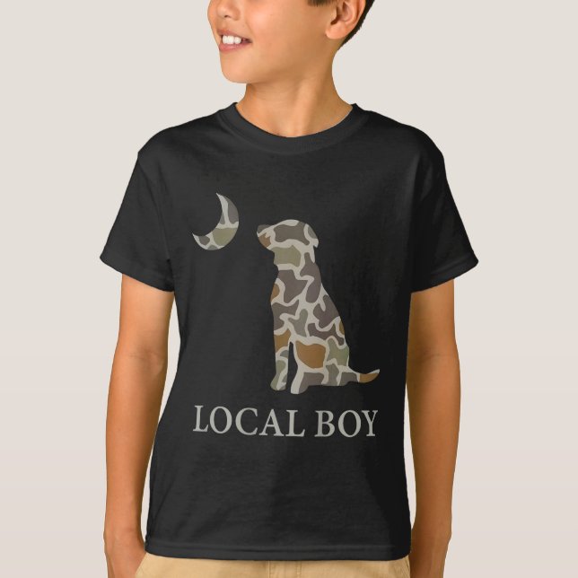 Camiseta Camo Southern Local Boy Duck Hunting Black Lab Out (Anverso)