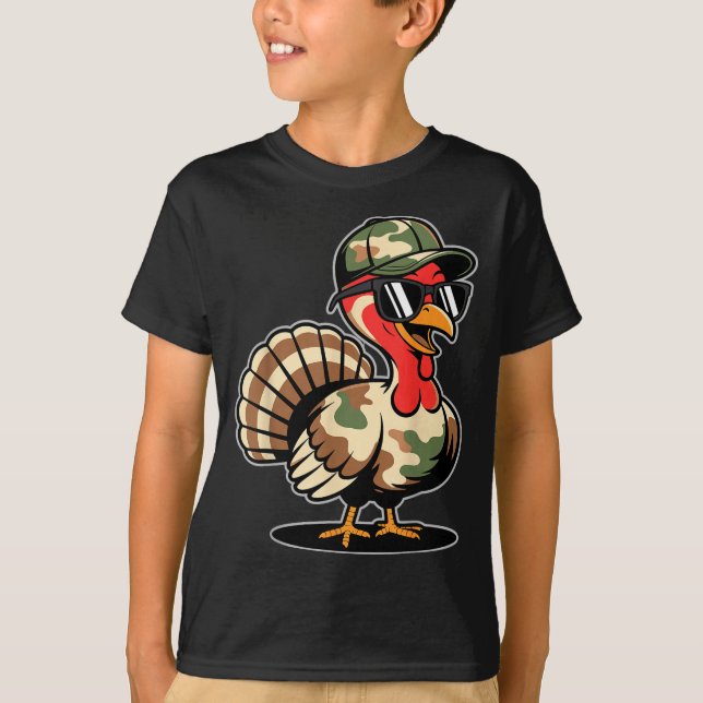 Camiseta Camo Turkey Day Hunting Fall Thanksgiving  (Anverso)