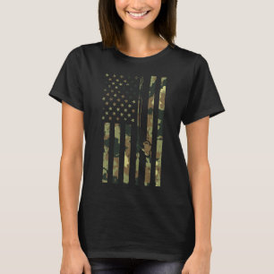 Camiseta Camo Us Bandera Pesca Rod Pole Vintage Patriótico 