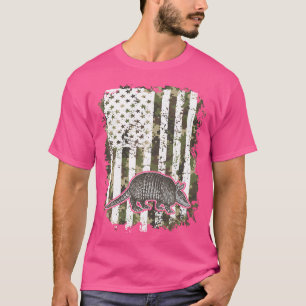 Camiseta Camo Us Flag Armadillo Camoflage Hunter Da