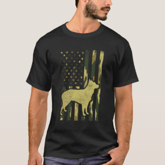 Camiseta Camo Us Flag Heeler Animal Cattle Dog Patriot Camo