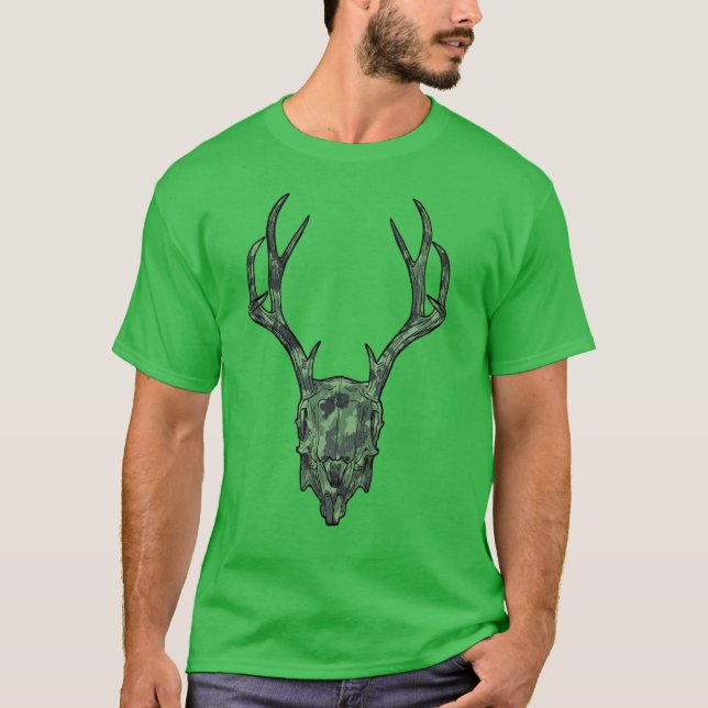 Camiseta Camo Verde de Jackalope Skull (Anverso)