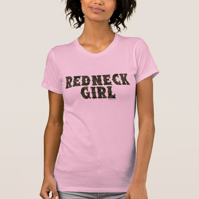 Camiseta Camo verde del Chica Redneck (Anverso)
