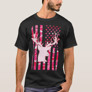Camiseta Camo Whitetail Buck Deer Pink Camoue USA F
