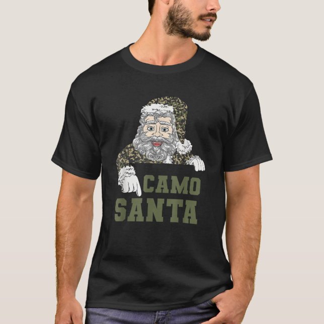 Camiseta Camoflage Christmas Hunting Santa Camo Military Me (Anverso)