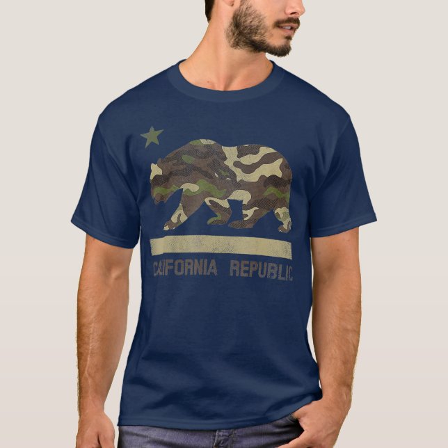Camiseta Camouflage California Republic Bear Star LA (Anverso)
