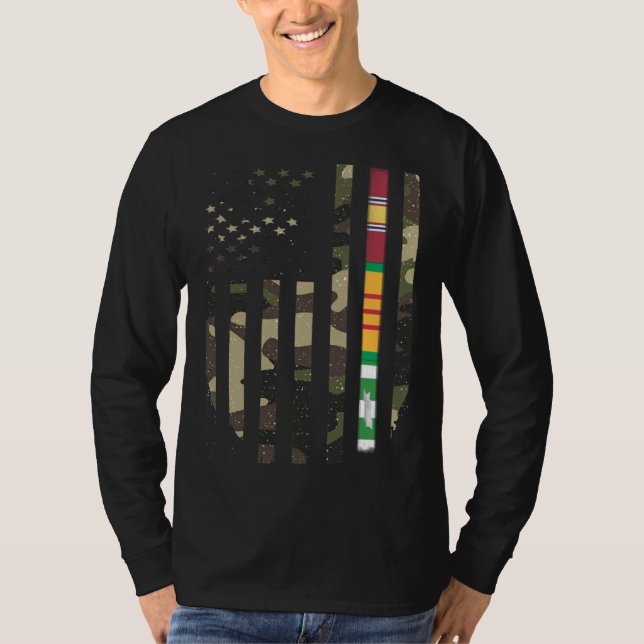 Camiseta Camouflage Flag American USA Patriotic US Vietnam  (Anverso)