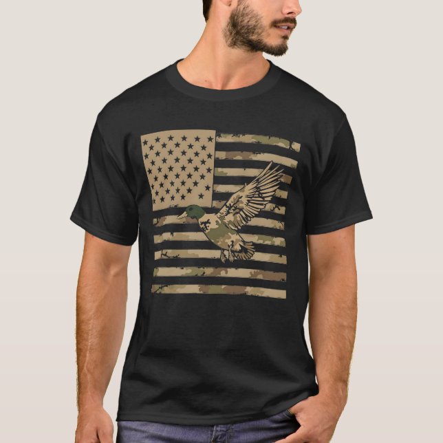 Camiseta Camouflage Mallard Duck Hunting Camo Waterfowl  (Anverso)