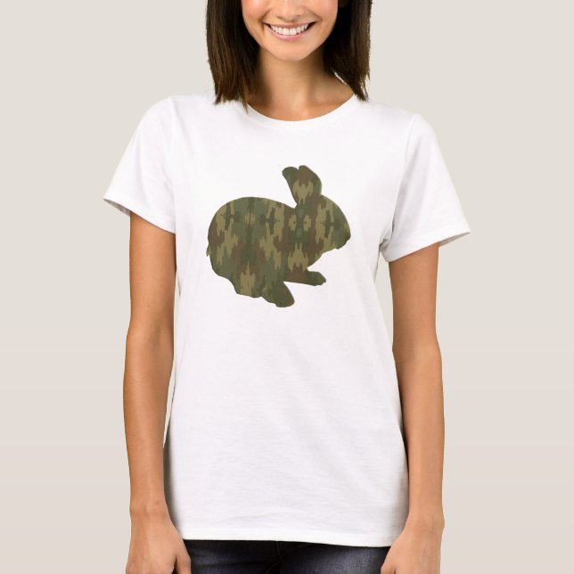 Camiseta Camouflage Silhouette Easter Bunny Shirt (Anverso)