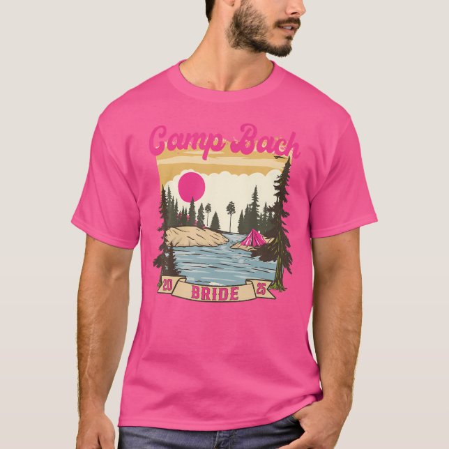 Camiseta Camp Bach Bride Dama de Honor Retro Camping Desped (Anverso)