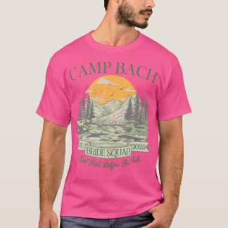 Camiseta Camp Bach Bride Squad Camping Retro Despedida de S