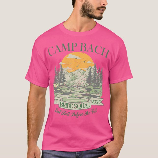 Camiseta Camp Bach Bride Squad Camping Retro Despedida de S (Anverso)
