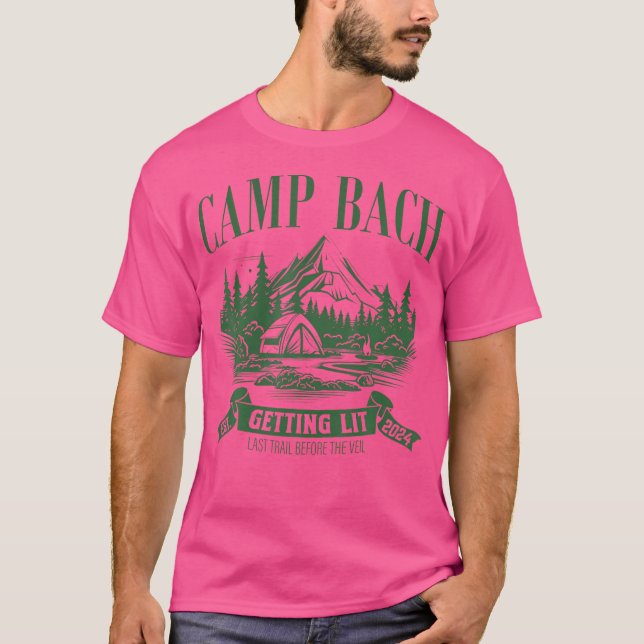 Camiseta Camp Bach Getting Lit Camping Fiesta de Despedida  (Anverso)