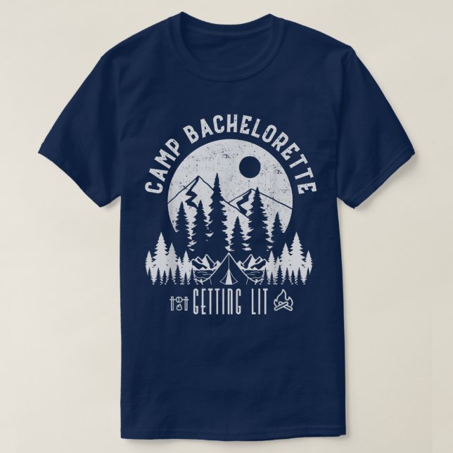 Camiseta Camp Bachelorette Getting Hitched Bride Party Matc (Diseño del anverso)