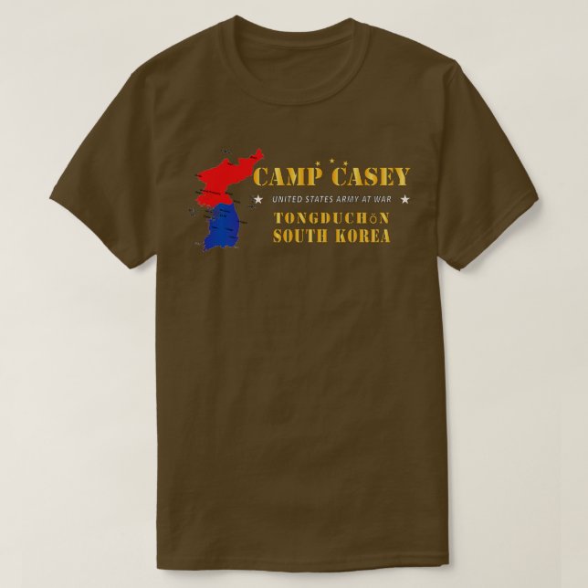 Camiseta Camp Casey Tongduchon Corea del Sur con mapa X (Diseño del anverso)