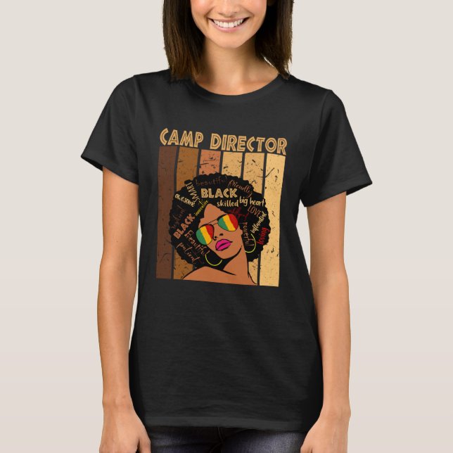 Camiseta Camp Director Afro African American Black History  (Anverso)