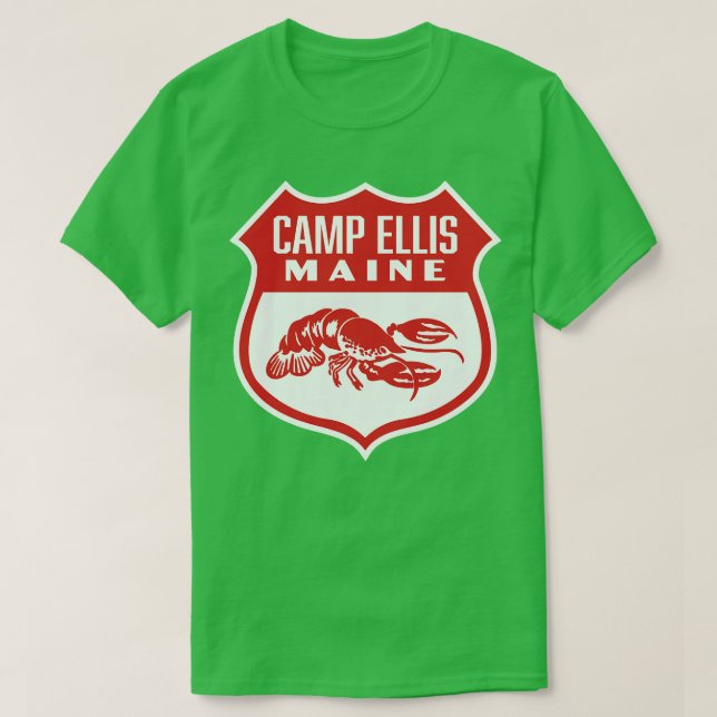 Camiseta Camp Ellis Maine Retro Shield Red (Diseño del anverso)