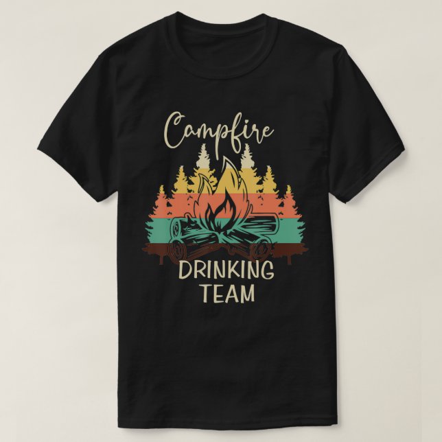 Camiseta Camp Fire Drinking Team Camping  (Diseño del anverso)