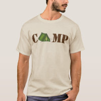 CAMP Green Summer Camping Tee Woods