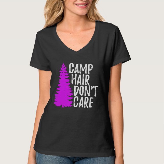 Camiseta Camp Hair Dont Care   Camping (Anverso)