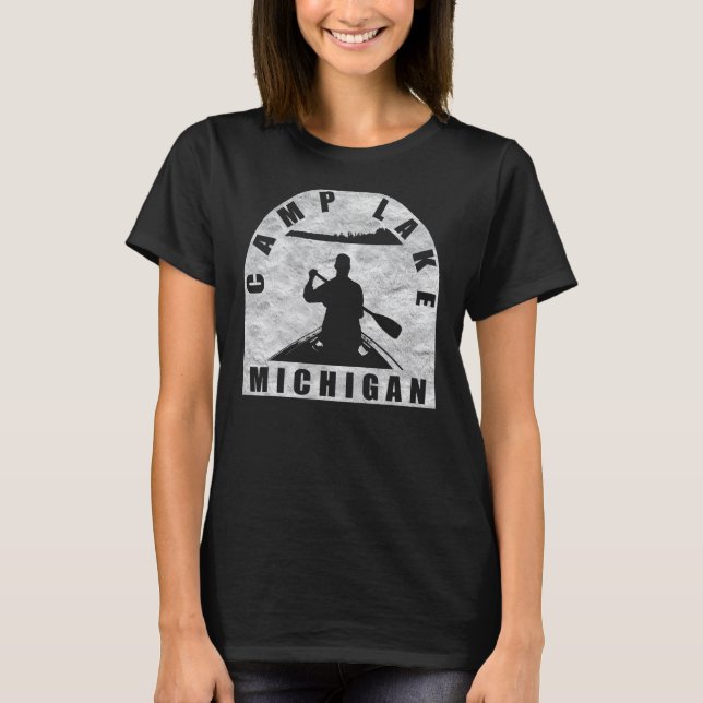 Camiseta Camp Lake Canoeing Michigan (Anverso)