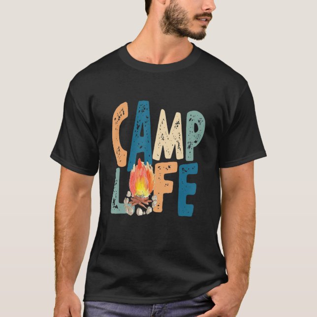 Camiseta Camp Life Groovy Vibes Matching Family Camping Sum (Anverso)