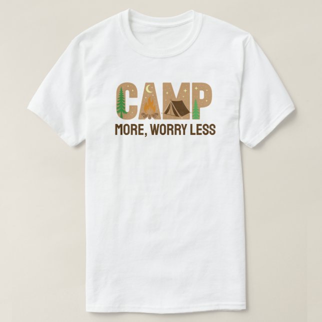 Camiseta Camp More, Worry Less (Diseño del anverso)