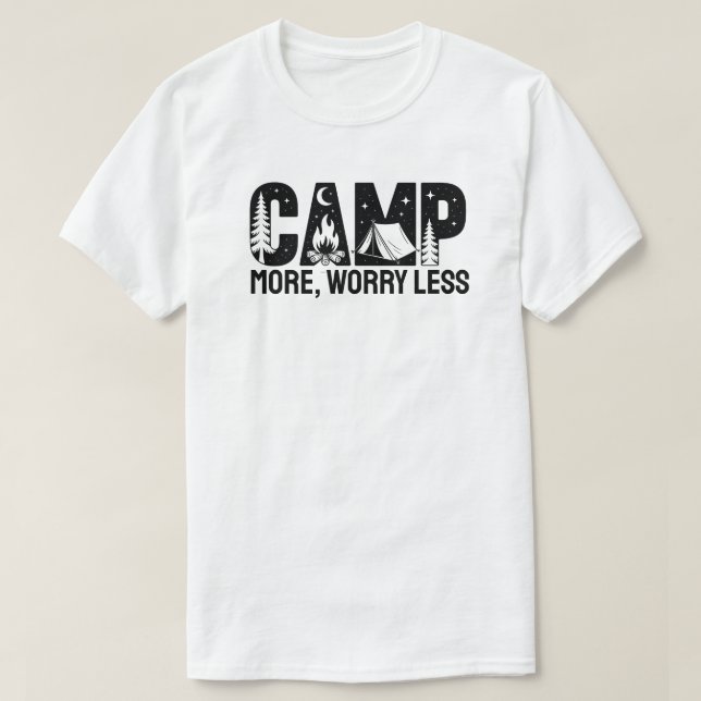 Camiseta Camp More, Worry Less (Diseño del anverso)