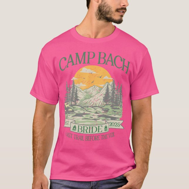 Camiseta Campamento Bach Bride Camping Retro Bachelorette P (Anverso)