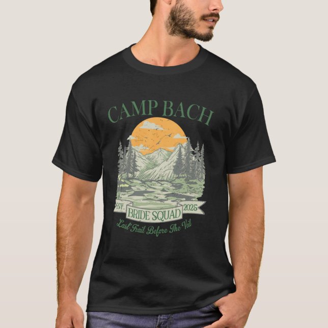 Camiseta Campamento Bach Bride Squad Retro Camping Despedid (Anverso)