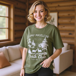 Camiseta Campamento Bachelorette Green Moss Último Camping