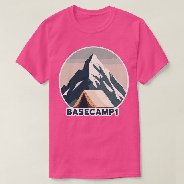 Camiseta campamento base de escalada de montaña (Diseño del anverso)