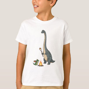 Camiseta Campamento Brontosaurio y pequeño dragón niños