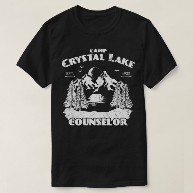 Camiseta Campamento Camping Crystal Lake Counselage Horror  (Diseño del anverso)