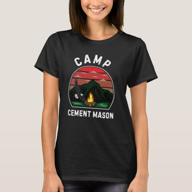Camiseta Campamento Cement Mason Retro Camping Personal (Anverso)