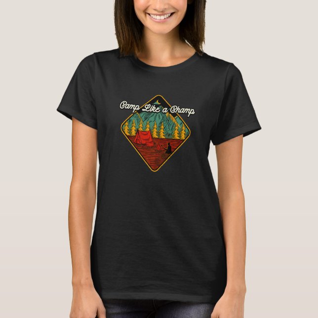 Camiseta Campamento Como Camping De Verano Camping Camper F (Anverso)