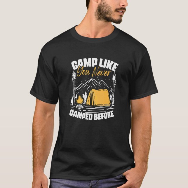 Camiseta Campamento como nunca acampado antes de viajar Cam (Anverso)