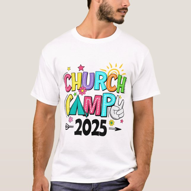 Camiseta Campamento cristiano coincidente Groovy Church 202 (Anverso)