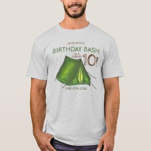 Camiseta Campamento de Bash del Partido del Cumpleaños Camp