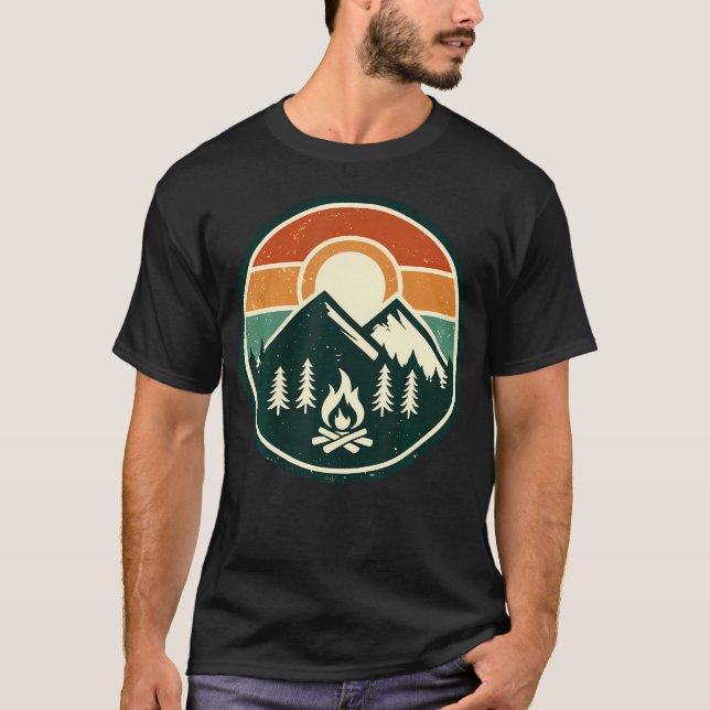 Camiseta Campamento de campamento al aire libre retro vinta (Anverso)