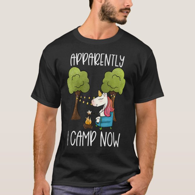 Camiseta Campamento de Chicas de camping Unicornio para niñ (Anverso)