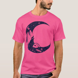 Camiseta Campamento De Montaña De Lobo De La Luna Para Aman