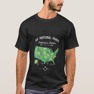 Camiseta Campamento de mujeres de 62 parques nacionales Map
