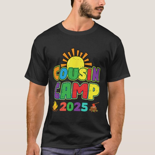 Camiseta Campamento de Primos 2025 Camping de verano para f (Anverso)