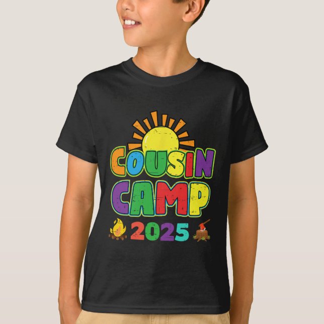 Camiseta Campamento de Primos 2025 Camping de verano para f (Anverso)