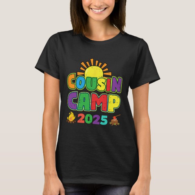 Camiseta Campamento de Primos 2025 Camping de verano para f (Anverso)