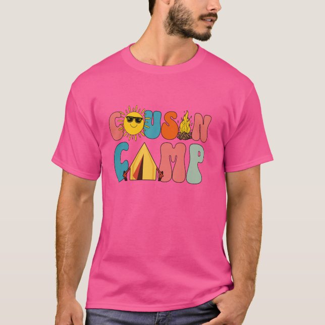 Camiseta Campamento de Primos Familia Vacaciones Niños de V (Anverso)