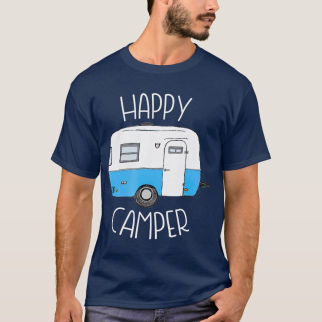 Camiseta Campamento de remolques Blue Boler de Happy Camper (Anverso)